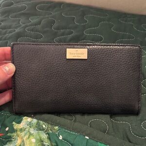 Kate Spade Charcoal Leather Clutch